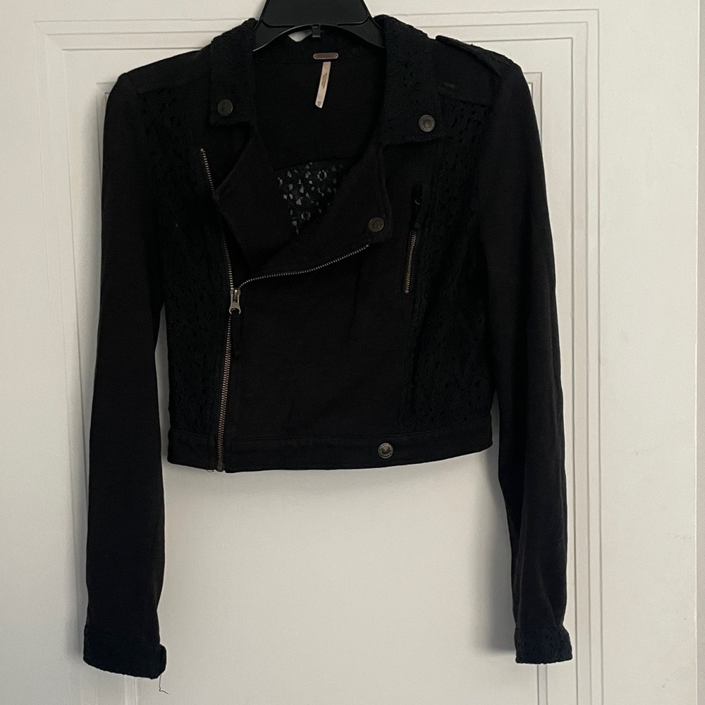 Free People Knit Moto Jacket